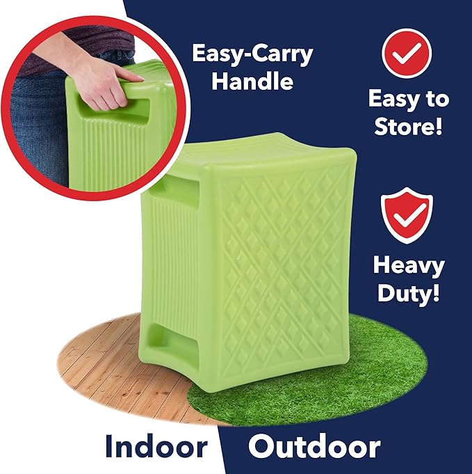 Simplay3 Handy Home 3-Level Heavy Duty Work/Garden Seat - 12" x 15" x 9" - Green, Made in USA
