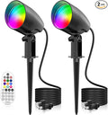 ZZXX 20W RGB Outdoor Spotlight Halloween 120V Color Changing Landscape Lights Waterproof LED Multicoloured Spotlights, Dimmable, Timer, Memory Function with US 3-Plug in (2 Pack)