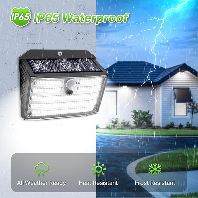 CLAONER Solar Lights Outdoor [𝟖 𝐏𝐚𝐜𝐤/126 LED], Wireless Motion Sensor Lights, IP65 Waterproof Security Lights 3 Modes, 270° Lighting Angle, Ultra-Bright Wall Lights for Deck Patio Fence Garage