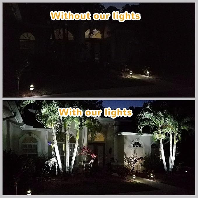 URPOWER Solar Lights Outdoor, 2-in-1 Waterproof Adjustable Solar Spotlights Outdoor Wall Light, Dusk-to-Dawn Solar Powered Landscape Lights for Backyard/Garden/Pathway/Pool/Porch (1 Pack, Cool White)