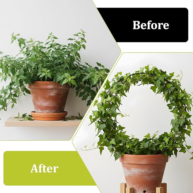 2 Pcs Trellis for Climbing Plants Indoor 14.5" Hoya Trellis Set Small Plant Support Stakes Round Climbing Plant Supports Flower Houseplant Hoya Support for Garden Stem Vines Potted Plants