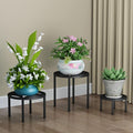 Zhongma Set of 3 Fully Assembled Metal Plant Stand for Heavy Potted Plant for Home Indoor and Outdoor, 220 LBS Capacity & Heavy Duty Construction, Sturdy Plant Riser without Installation Required