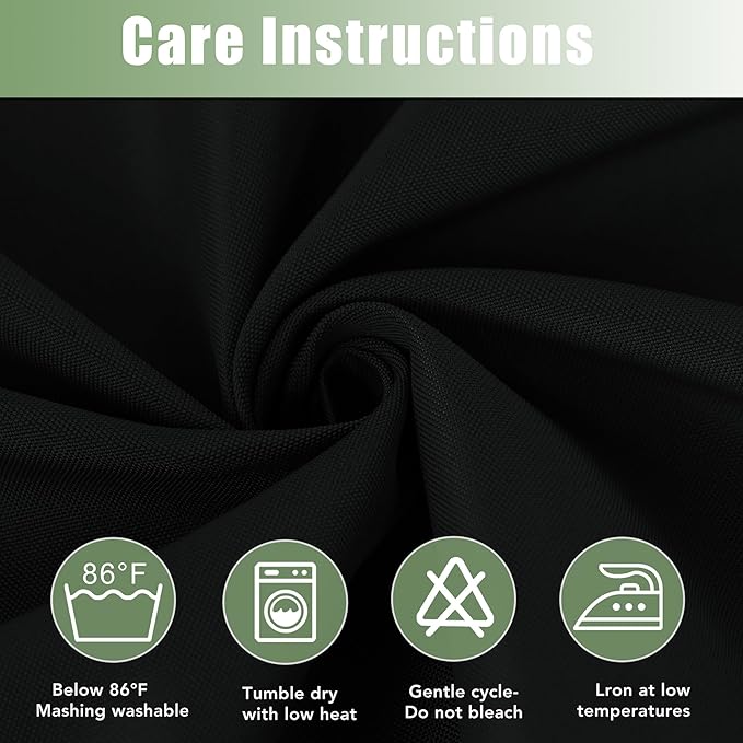 HolidayIdeas Waterproof Outdoor Curtains for Patio, 6 Panels - 54x120 Inches - Weatherproof Privacy Outsides Curtains for Backyard Porch Gazebo, Sunlight & UV Blocking (Black, Grommet Top)