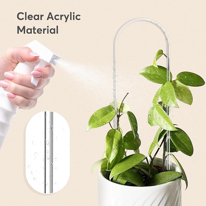 2 Pack Thickened U-Shaped Acrylic Trellis for Indoor & Outdoor Plants, Perfect for Potted Houseplants