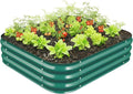 Galvanized Raised Garden Bed for Gardening, 4x4x1ft Large Square Metal Planter Boxes Outdoor for Vegetable,Flower,Herb,Modular Above Ground Growing Container,Green,Easy Assembly