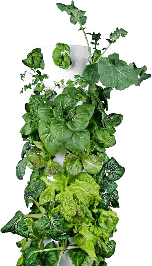 HX Aeroponic Tower | High Capacity Tower | Hydroponics Growing System Kit | Food Grade with 40 Net Pots (Without Lights)