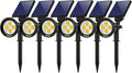Nekteck Solar Lights, 2-in-1 Solar Spot Lights Outdoor, Waterproof Solar Powered Landscape Spotlights, Bright and Dark Sensing, Auto On/Off for Yard, Pathway, Garden, Driveway (6 Pack, Warm White)