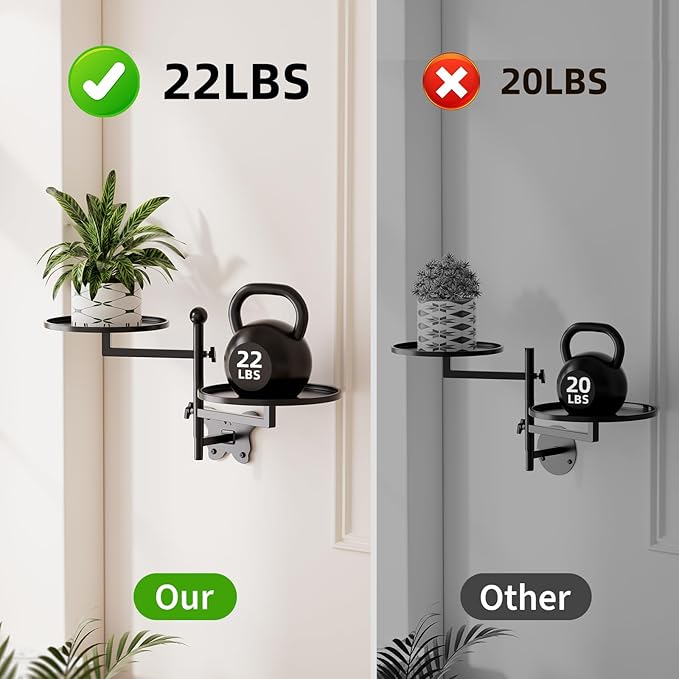 Rotating Window Wall Plant Shelves Indoor Wall Plant Stand Holder 2-Tier Floral Metal Window Shelf Holder for Multiple Plants Space Saving Pet Child Friendly Home Decor Layer Butterfly Design Black