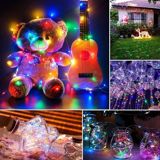 Joomer Solar Fairy Lights, 2-Pack Total 80FT 240LED Solar String Lights Outdoor Waterproof 8 Lighting Modes for Fence Party Garden Patio Yard Home Holiday Tree Outdoor Decoration (Multicolor)