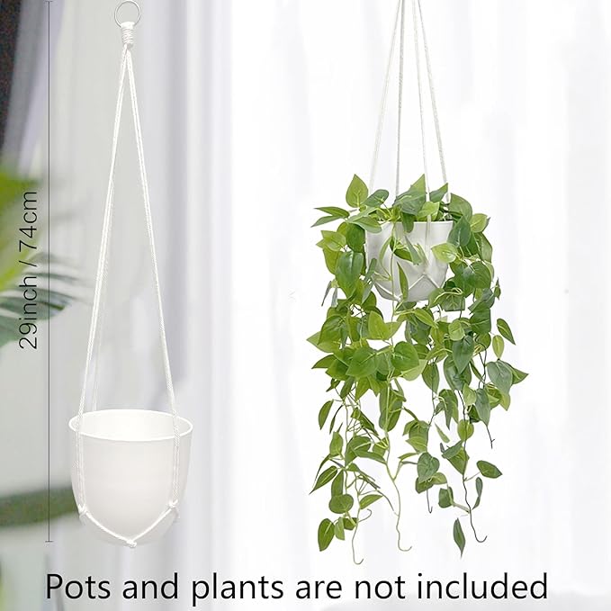 Macrame Plant Hanger 5 Pack Hanging Planters for Indoor Plants for Window,Ceiling Crochet Handmade Hanging Plant Holder Planter Hanging Baskets for Boho Home Decor Set