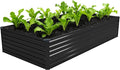 8x4x1.5FT Galvanized Raised Garden Bed,Vegetable Boxes-Rectangle Metal Flower Box,Large Planter Raised Beds Outdoor Garden for Planting,Fruit,Herb-Black