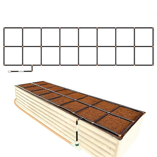 The Garden Grid | Preassembled Garden Watering System for Raised Beds | Drip Irrigation System & Soaker Hose - But Better | 1-Min Setup, USA-Made, Lasts 5-10x Longer | Size: 2x8 -Dims: 22.5"x88"