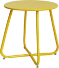 Elevon E-Coated Steel Side Table Weather Resistant Outdoor 17.5” Round End Table Accent Table for Bistro Balcony