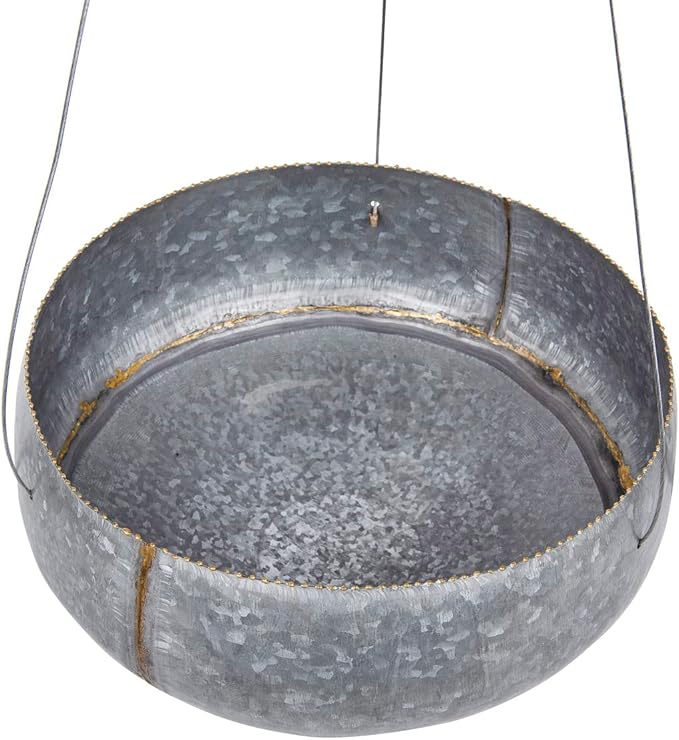 Creative Co-Op Grey & Gold Hanging Iron Planter