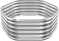 Hexagon Raised Garden Bed, 48 Inch Diagonal & 16.5 Inch Tall, Galvanized Steel Planter Box with Wave-Shaped Metal Panels for Outdoor Flower,Tree,Herb & Vegetable Garden (Silver, 4FT X 1.5FT)