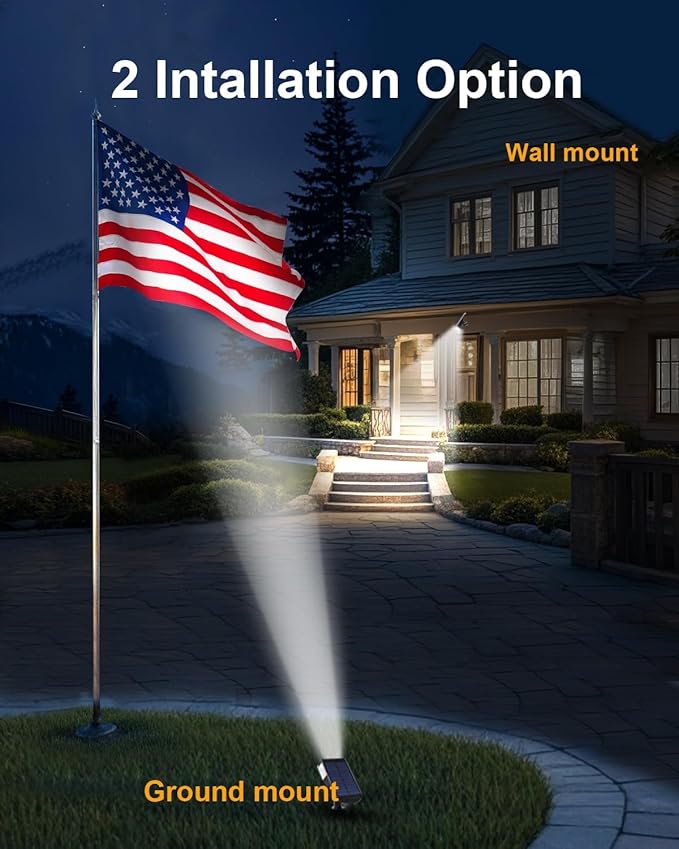 1 Pack Solar Powered Outdoor Spot Lights Outside Waterproof 20 LEDs Landscape Spotlights Dusk to Dawn for House Yard Tree, Plants, Walls, Path, Garden, Statues, Superior Accent Uplighting Cool White