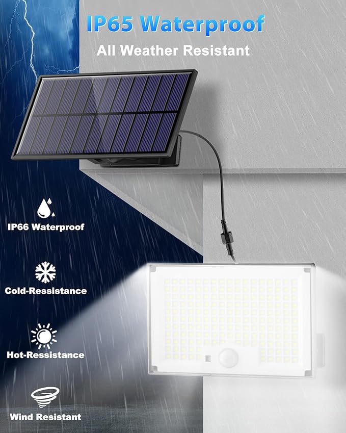 Outdoor Solar Lights, Split Solar Motion Sensor Outdoor Lights with Remote Control, IP65 Waterproof Solar Lights, 172LED 3Modes Solar Flood Lights for Yard,Patio,Garden,Garage, 4 Pack
