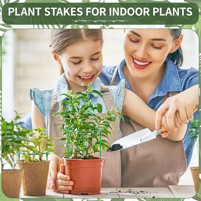 12 Pack Plant Support Stakes Sets - Versatile Plant Cages, Stackable Garden Flower Support， Small Plant Stakes for Indoor Plants,Tomato,Monstera, Peony, Hydrangea, Climbing Plants