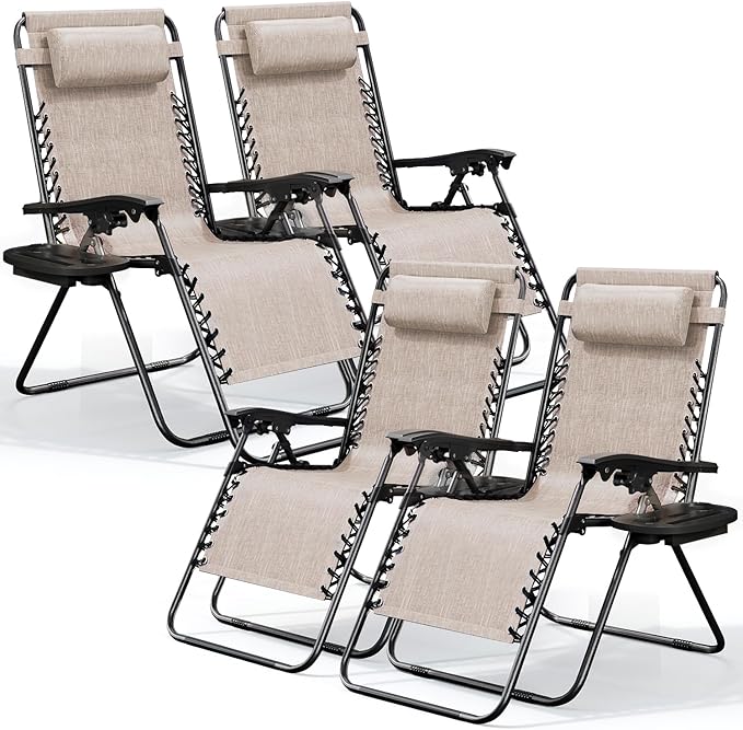 Nestl Zero Gravity Chairs Set of 4 - Beige
