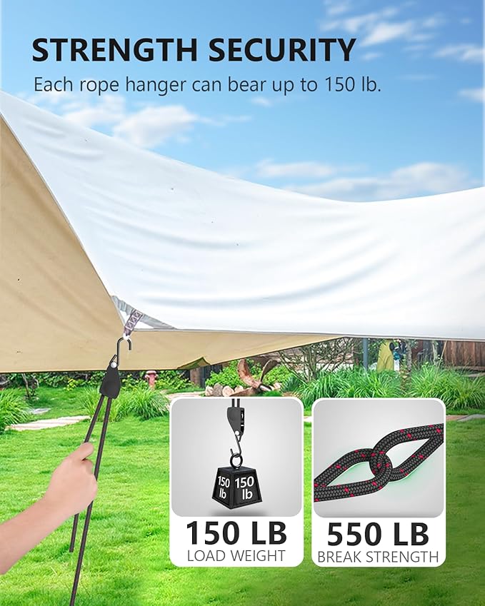 Kayak Tie Down Straps Ratchet, Kayak Straps for Secure Canoe to Roof Racks, Hiking Camping, Boating & Water Activities, Heavy Duty Ratchet Pulley Rope Hanger Kayak Accessories 2-Pack 1/4" 12FT