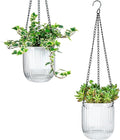 Josteve 4.5 Inch 2 Pcs Self Watering Hanging Planter Indoor Plant Pots Drainage Holes, Outdoor Small Hanging Planters Flower Pot Basket, Visible Water Level, Plant Hanger Home Decor, Gardening
