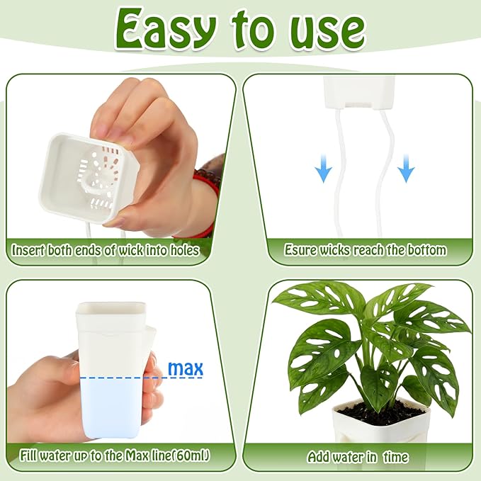 LemonRoad 20 Pack 2" Small Self Watering Pots for Indoor Plants with 20 Plant Label Mini White Plastic Planters with Water Level and Drainage Holes for Propagation, Succulents, and African Violet