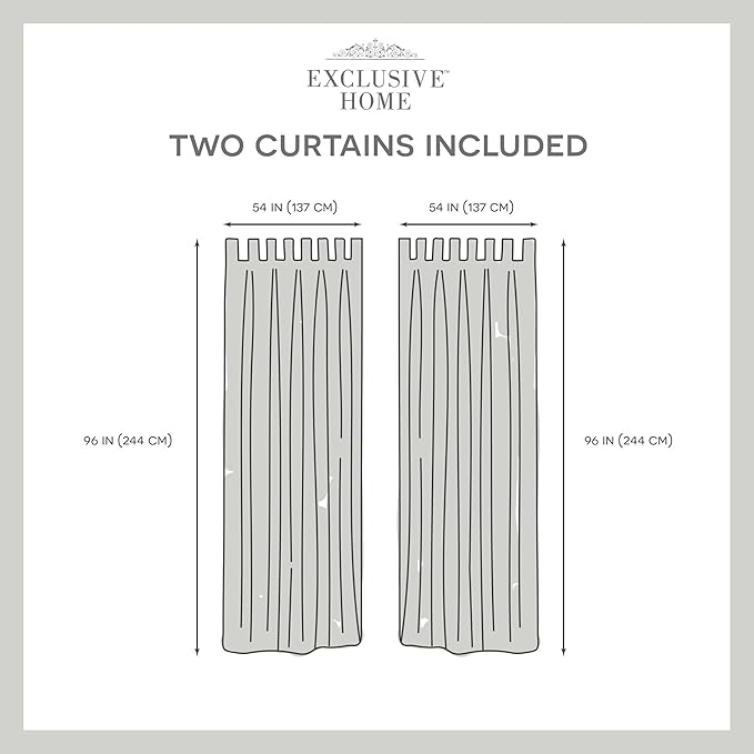 Exclusive Home Cabana Solid Indoor/Outdoor Light Filtering Hook-and-Loop Tab Top Curtain Panel Pair, Polyester, 96" L x 54" W, Teal
