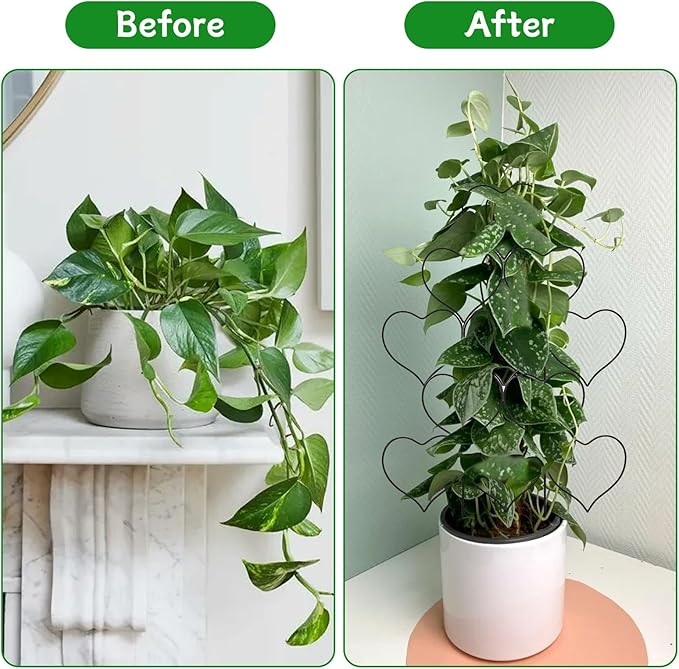 Trellis for Climbing Plants Indoor, Stackable Garden Trellis for Potted Plants, Small House Plant Trellis for Vine Ivy Flower Plant Support Outdoor DIY Metal Trellis 3 Pack, Black