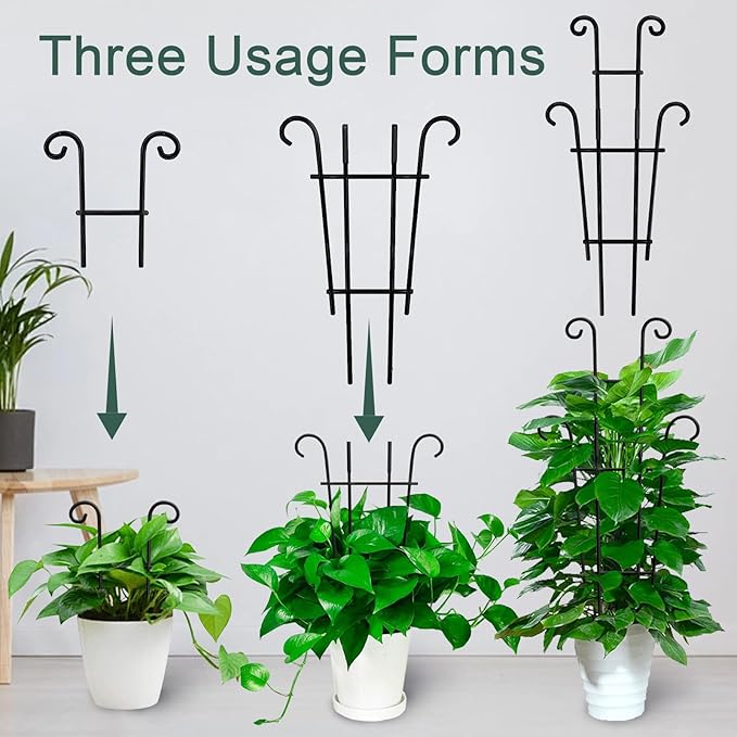 Coomin 23in Taller Plant Trellis for Climbing Plants Indoor, 4P Sturdy Houseplant Trellis for Potted Plants with Ties, Vine Plant Support for Monstera Pothos Ivy, Plant Decor