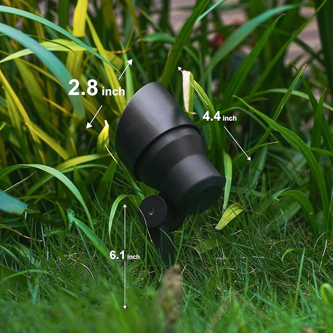 GOODSMANN Landscape Lighting 2PK Low Voltage Landscape Flood Lights 3W LED 200 Lumen Outdoor Spotlight 3000K Warm White Replaceable LED Bulbs Outside Hardwired Lighting with Metal Stakes