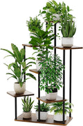 Bamworld Large Plant Stand Indoor 7 Tier Tall Metal Plant Shelf for Multiple Plants Tiered Flower Stand for Patio Garden Balcony Living Room Bedroom Brown