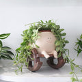 Smiley Face Rocking Chair Planters Flower Pots for Plants Funny Succulents Plant Live Cute Resin Head Planter for Indoor Outdoor Plants Gift Ideas for Mother and Christmas (Large)