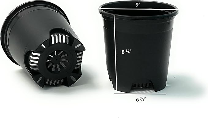 Cotta Planters 2 Gallon Black Nursery Pot Plastic 6-Pack Planter Pots Pot Liners for Outdoor Indoor Plants Gardening Flower Pots with Drainage Holes