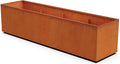 Plantercraft Large Rectangular Planters for Outdoor Plants 8 FT | Extra Large Corten Steel Planters, 96-Inch Metal Planter Rectangle for Commercial & Residential Landscapes, Fully Assembled