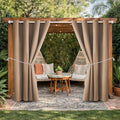 DIVA EN CAMINO DEC Outdoor Patio Curtain Waterproof Darkening Thermal Insulated Indoor Curtains for Bedroom, Porch, Living Room, Pergola, Cabana, W52 x L132, Camel Brown, Set of 2 Panels