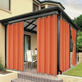 BONZER Outdoor Curtains for Patio Water Resistant Heavy Privacy Light Filtering Grommet Outside Curtains for Porch, Pergola, Gazebo, 1 Panel, 84W x 95L inch, Mecca Orange