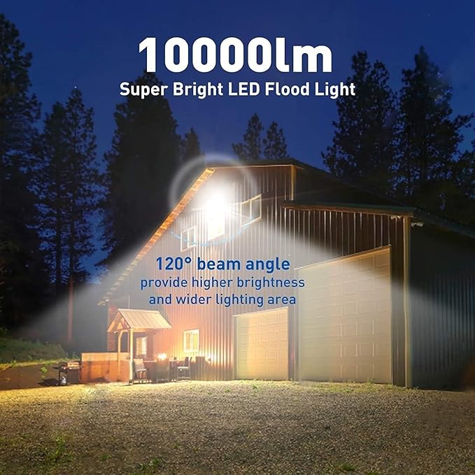 4Pack LED Flood Light Outdoor,250W LED Work Light 25500lm with 6FT US Plug,IP66 Waterproof Exterior Security Lights,6000K Daylight White Outside Floodlights Slim Design for Playground Yard