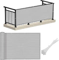 LOVE STORY 3'x10' Gray Balcony Screen Privacy Fence Cover (HDPE) UV Protection Weather-Resistant 3 FT Height Shield for Deck, Patio, Backyard, Outdoor Pool, Porch, Railing