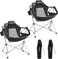 KingCamp Hammock Camping Chair, Swinging Portable Folding Camp Chairs for Adults Max 400lbs Heavy Duty Foldable Oversized Rocker with Aluminum Alloy Frame Cup Holder for Outdoor Beach Patio Sport