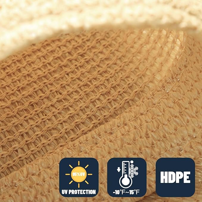 SUNNY GUARD Custom Size 15'x22'x26.6' Triangle Sand UV Block Sunshade for Backyard Yard Deck Patio Garden Outdoor Activities and Facility(Customized)