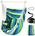 Chihee Hammock Chair Hanging Swing Max 500 Lbs 2 Cushions Included Metal Spreader Bar with Anti-Slip Grooves Portable Hanging Chair Side Pocket Large Macrame Bohemian Chair Indoor Outdoor