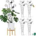 COOMIN 30'' Monstera Plant Support Outdoor, Metal Expandable Plant Supports for Indoor Plants, 4P Garden Trellis for Climbing Plants Indoor - Ivy, Pothos, Philodendron, Hoya