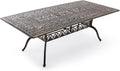 Outdoor Patio Dining Table - All-Weather Cast Aluminum 87" x 28.5“ Patio Rectangular Table with 2" Umbrella Hole for Balcony Lawn Garden Backyard