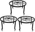 yosager 3 Pack Metal Plant Stands for Flower Pot, Heavy Duty Black Iron Potted Stand Holder, Indoor Outdoor Rustproof Metal Planter Container Round Supports Display Rack for Home & Garden Decor