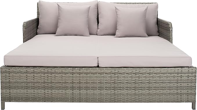 Safavieh PAT7500B Outdoor Collection Cadeo Grey Cushion Daybed