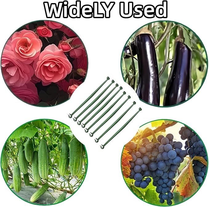 100Pcs Stake Arms for Tomato Cage, 11.8 inch Tomato Stake Connectors, Expandable Support Trellis Connectors for 11mm Stakes for Garden Climbing Plants Vegetables