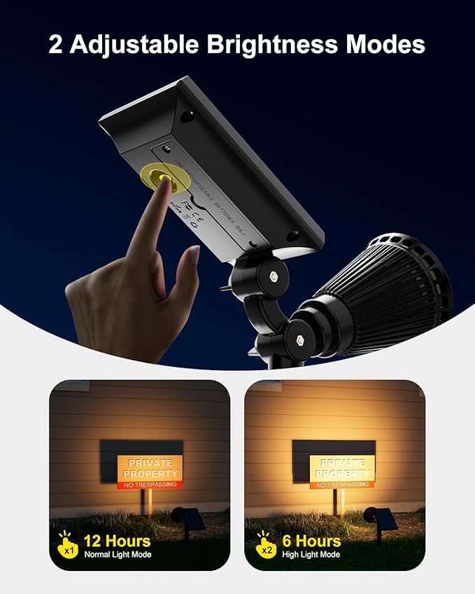 4 Pack Solar Powered Spotlights Waterproof Outdoor for Christmas Decorations, Tree, Santa Claus, Snowman, Christmas Ambient Outdside Spot Landscape Lights for Wall, Garden, Yard, Sidewalk, Warm White