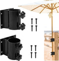 2PCS Patio Umbrella Holder Outdoor Umbrella Stand Heavy Duty Umbrella Mount Bracket Umbrella Base Clamp Stand for Deck Railing, Fences，Docks, Courtyard Balcony, Patios