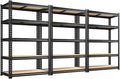 REIBII 2400LBS Storage Shelves 5 Tier Garage Shelving Heavy Duty Adjustable Garage Shelves, Utility Rack Shelf, Shelving Units for Storage Warehouse Pantry Closet, 35.5" W x 11.9" D x 72" H, 3 Pack