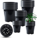 Oubest 50Pcs Nursery Pots Variety Pack Plastic Pots for Plants,Mix Sizes Seedling Pots with Drainage Holes Indoor Outdoor Flower Pots for Succulent Vegetable Herb